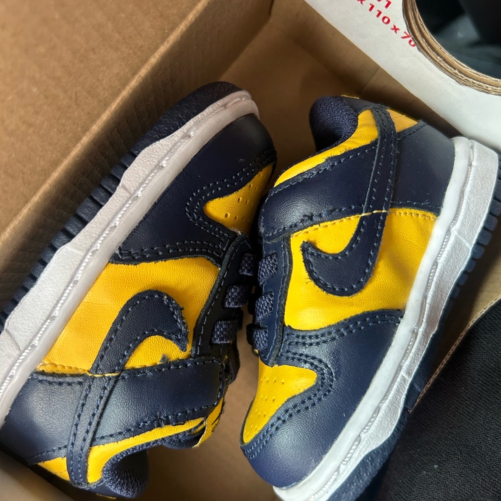 Kids Navy and Yellow Sneakers